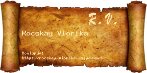 Rocskay Viorika névjegykártya